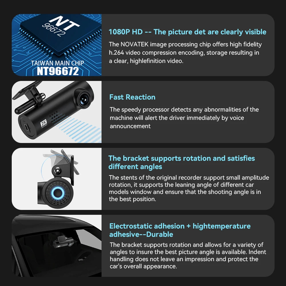 NOYAFA LF9 Pro WIFI Dash Cam 4K/2K DVR for Car Camera 24 Hour Parking Monitoring Loop Recording Car Camera With IR Night Vision
