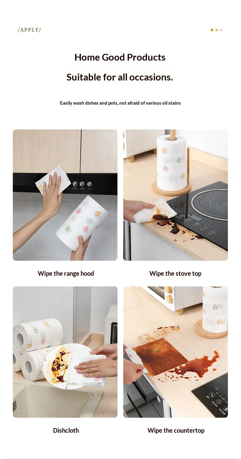 Thick, Washable, Printed, All-Purpose Kitchen Cloth – Ideal for Both Wet and Dry Cleaning, Dishwashing and Removing Grease