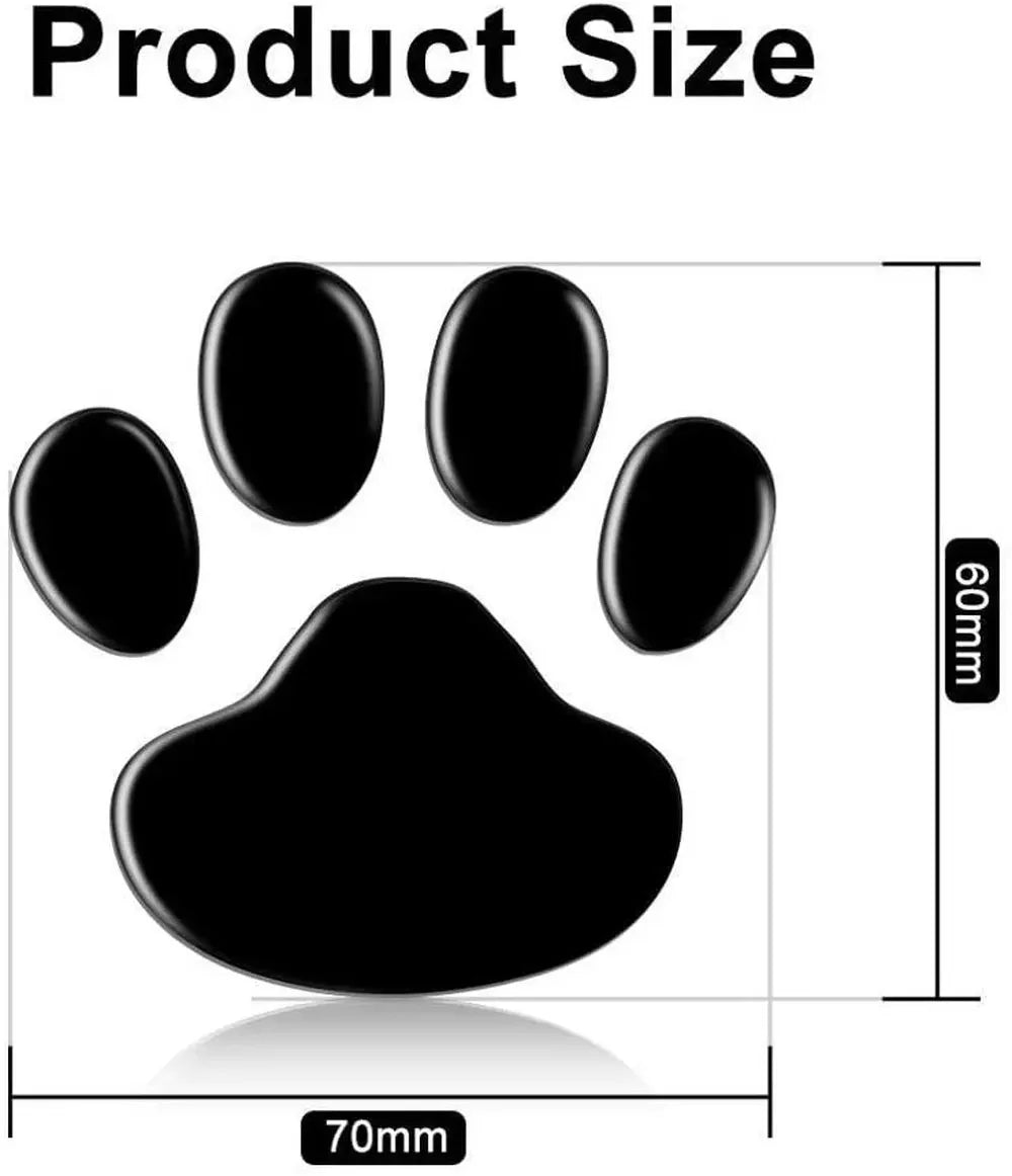 2Pcs/Set 3D Animal Dog Cat Bear Foot Prints Car Sticker Cool Design Paw Footprint Decal Car Stickers Silver Red Black Golden