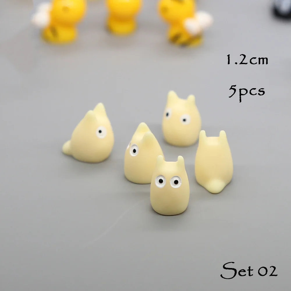 5pcs Miniature Animals Chick Sheep Turtle Puppy Fairy Garden Toy Aquarium Decoration Duck DIY Handicraft Accessories 1-3cm