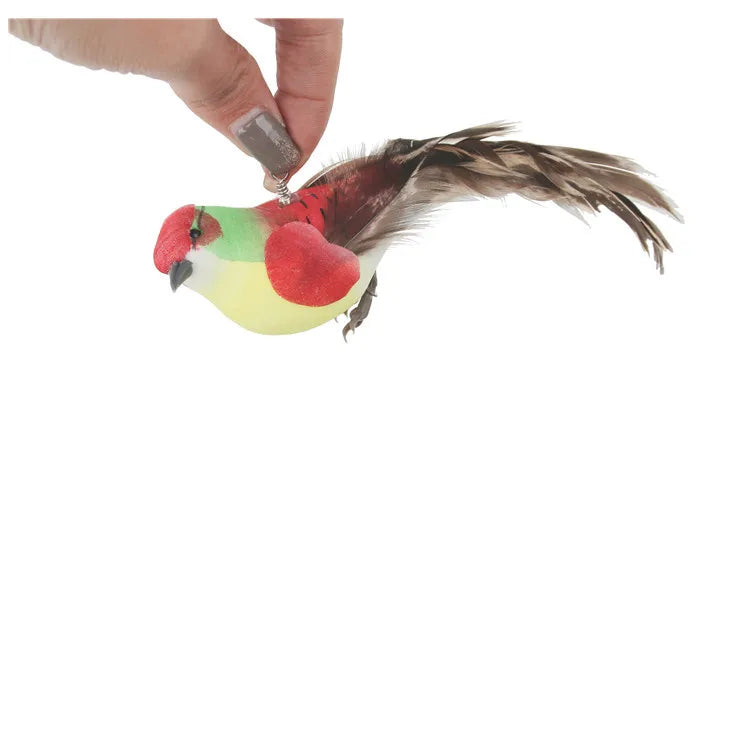 Simulation Bird Cat Toy Feather Bird with Bell Kitten Wand Toy Replacement Heads Cat Teaser Interactive Cat Toy Accessories