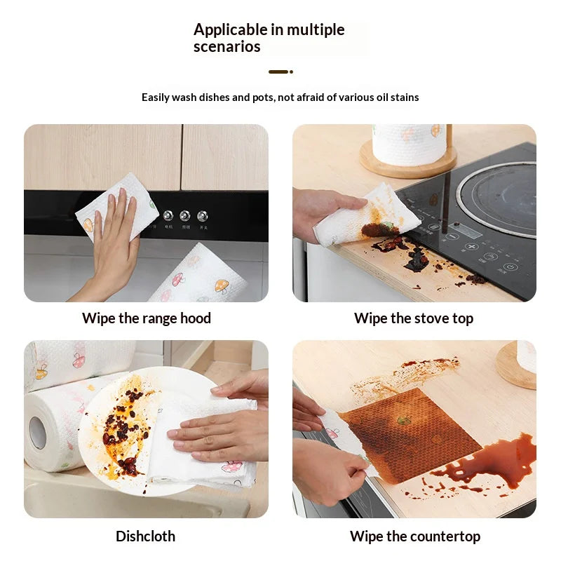 Thick, Washable, Printed, All-Purpose Kitchen Cloth – Ideal for Both Wet and Dry Cleaning, Dishwashing and Removing Grease