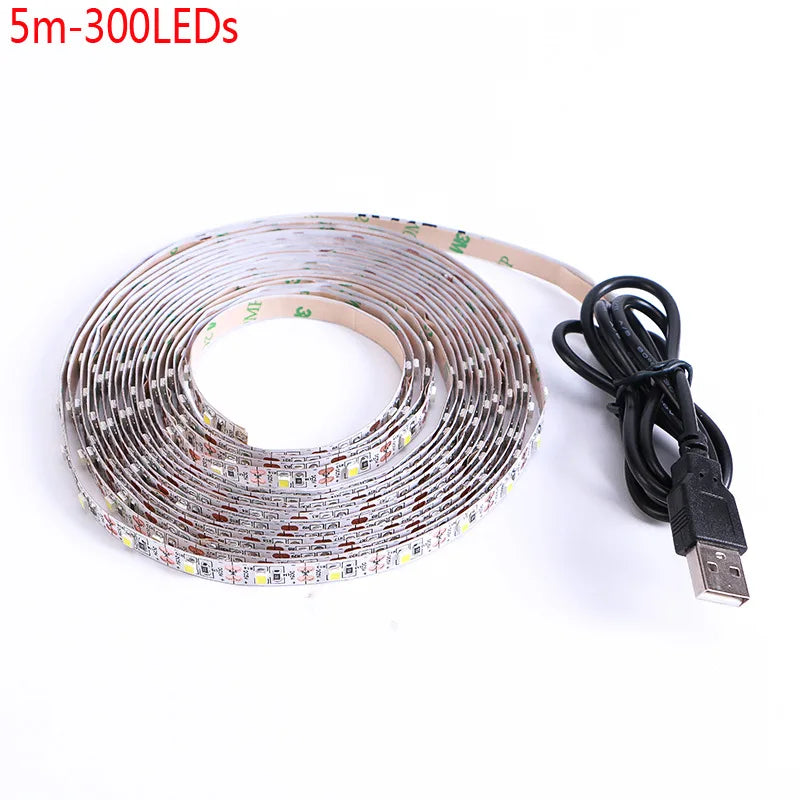 5V USB LED Strips 2835 White Warm White Red Blue Tira LED Strip Flexible Light TV Background Lighting Tape Home Decor Lamp 1-5m