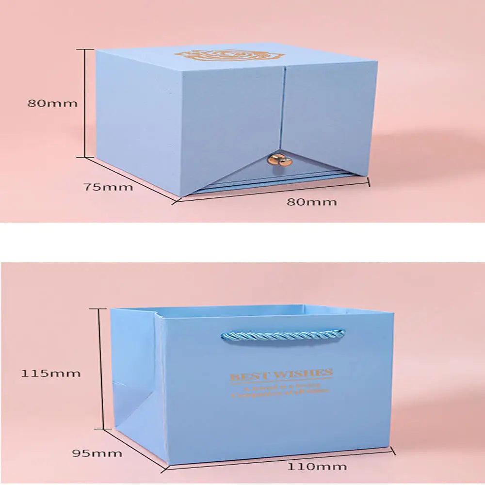 New in Rose Jewelry Box for Necklace Pendant Valentine's Day Gift Organizer Plastic Plastic Paper Lifting Packaging Display Box