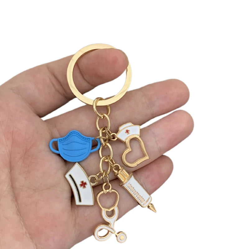 New Design Keychain Medical Instrument Stethoscope Syringe Mask Keychain Nurse Gift Souvenir Keychain