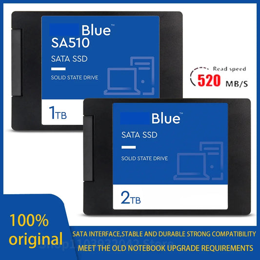 Western original SA510 Blue  500GB 1TB 2TB SSD 2.5 " SATA III Internal Solid State Drive Raed Up to 560 MB/s for Laptop Server