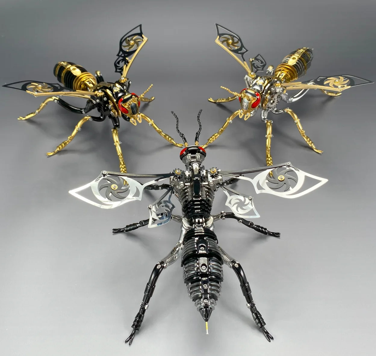 Punk 3D Wasp Stainless Steel Model Adult Assembly Kit Anti-Stress Metal Mechanical Insect Animal Toys Christmas Gift for Kids