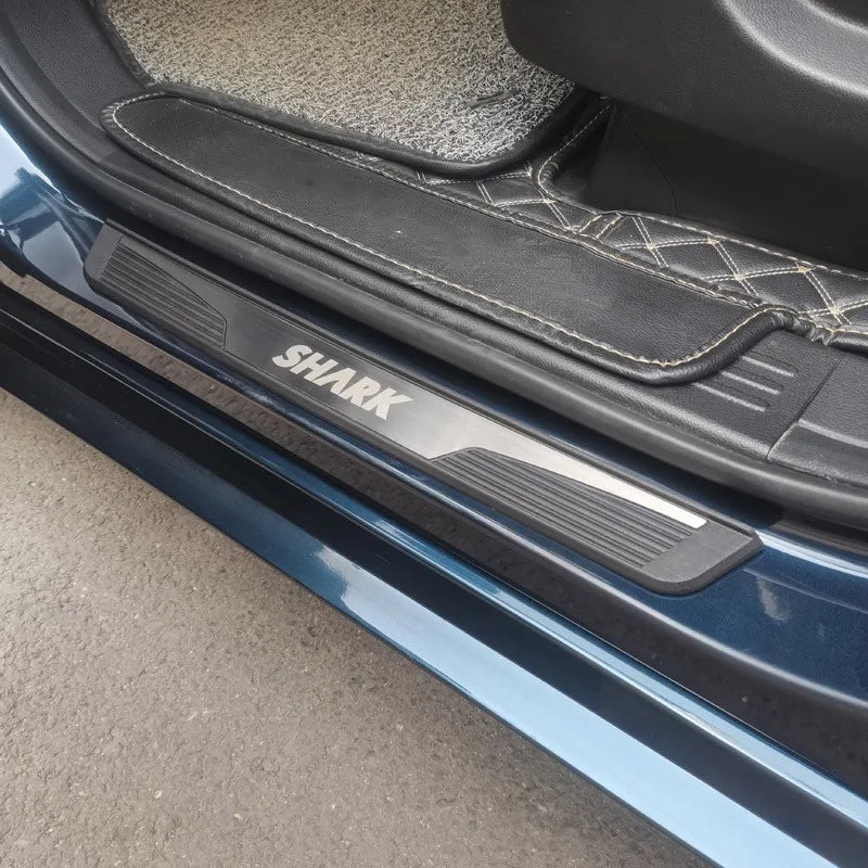 4Pcs/SET Stainless Steel Plastic For 2024 2025 Byd Shark Auto Door Sill Pedal Scuff Plate Decoration Cover Car Accessories