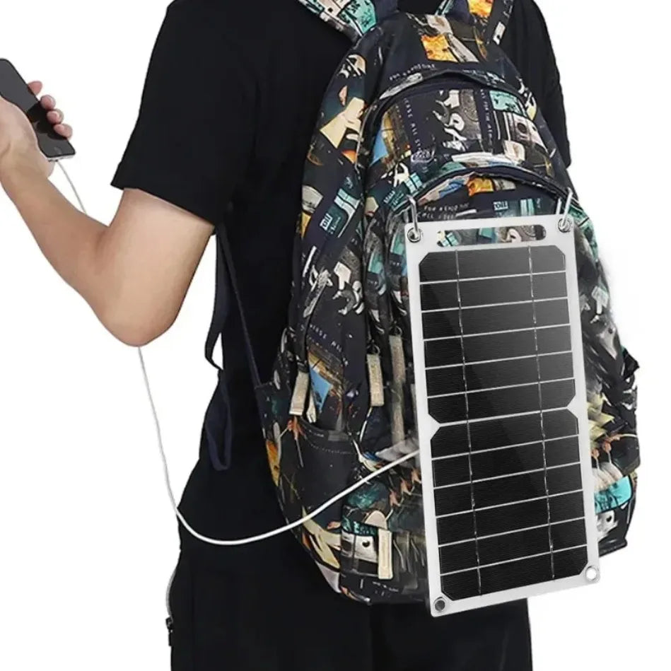 Solar Panel Can be fixed backpack 5-35W USB Waterproof Portable Charger for Outdoor Hiking, Camping, and Mobile Phone Charging