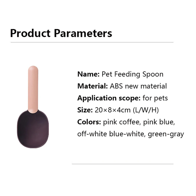 Dog Food Scoop Multifunctional Pet Feeding Spoon with Sealing Clip Grade Plastic Cat Food Dedicated Measuring Spoon