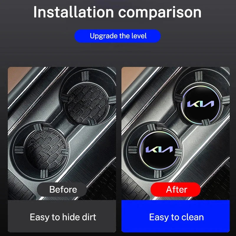 KIA Car Water Cup Mat Auto Interior Storage Pad Accessories For KIA EV6 Stinger RIO Sorento Picanto Ceed Borrego Syros K4 K5 K8