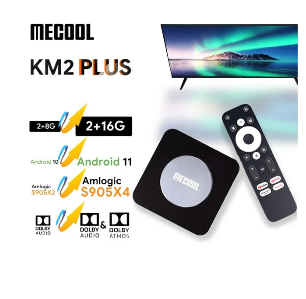 MECOOL Android TV Box KM2 Plus 4K Amlogic S905X4 2G DDR4 Ethernet WiFi Multi-streamer HDR 0 TVBOX Home Media Player Set Top Box