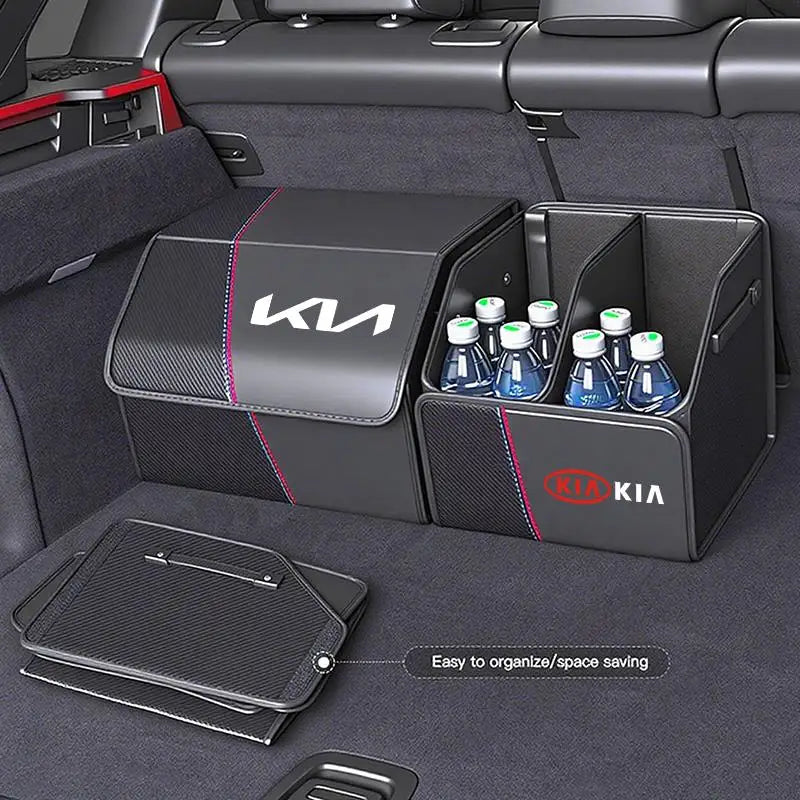 KIA Folding Car Trunk Organizer Box Storage Bag Tools Tidying For KIA EV6 Stinger RIO Sorento Picanto Ceed Borrego Syros K4 K5