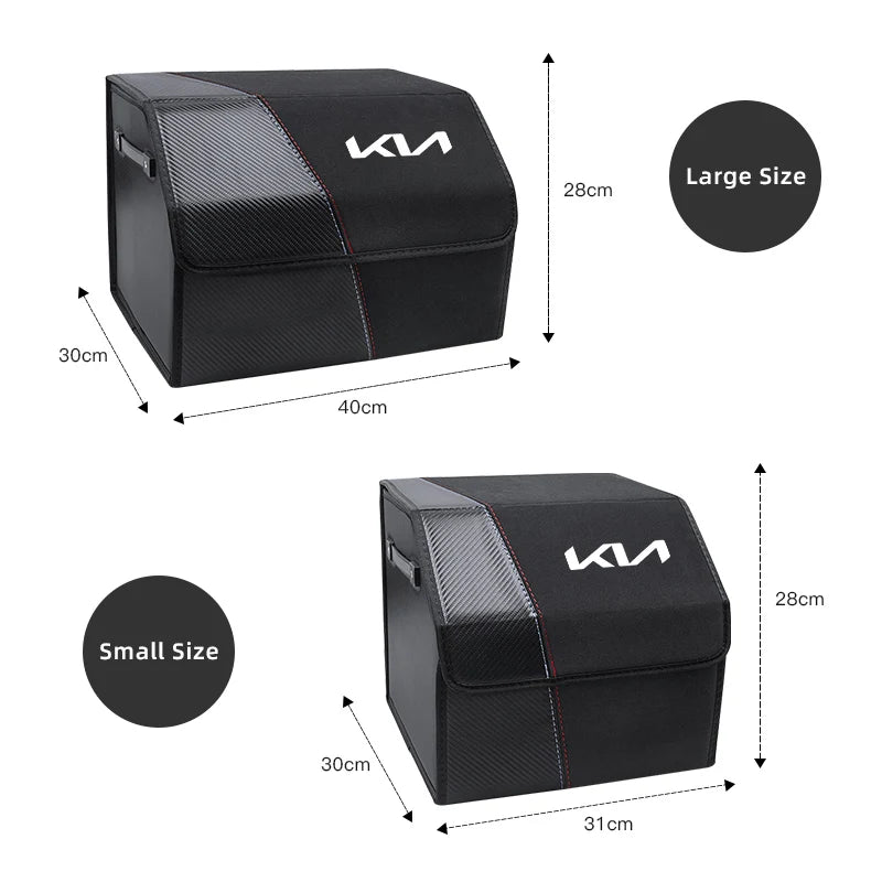 KIA Folding Car Trunk Organizer Box Storage Bag Tools Tidying For KIA EV6 Stinger RIO Sorento Picanto Ceed Borrego Syros K4 K5