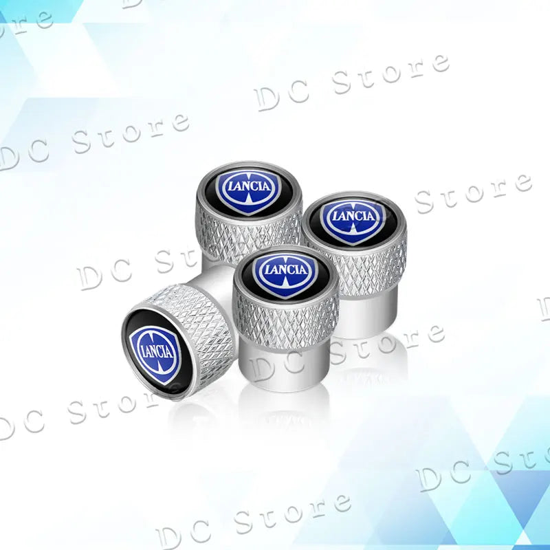 4Pcs Car Decor Metal Emblem Wheel Tire Valve Stem Caps Tyre Air Dust Cover For Lancia Logo Delta 3 Musa Ypsilon Phedra Voyage
