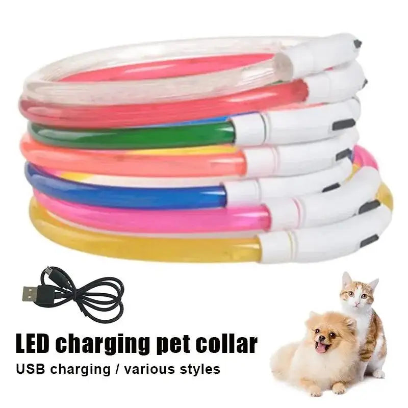 3 Modes Dog Luminous Charge Collar Led Usb Cat Dogs Collars Detachable Night Led Glow Dog Loss Prevention Collar Pet Accessories