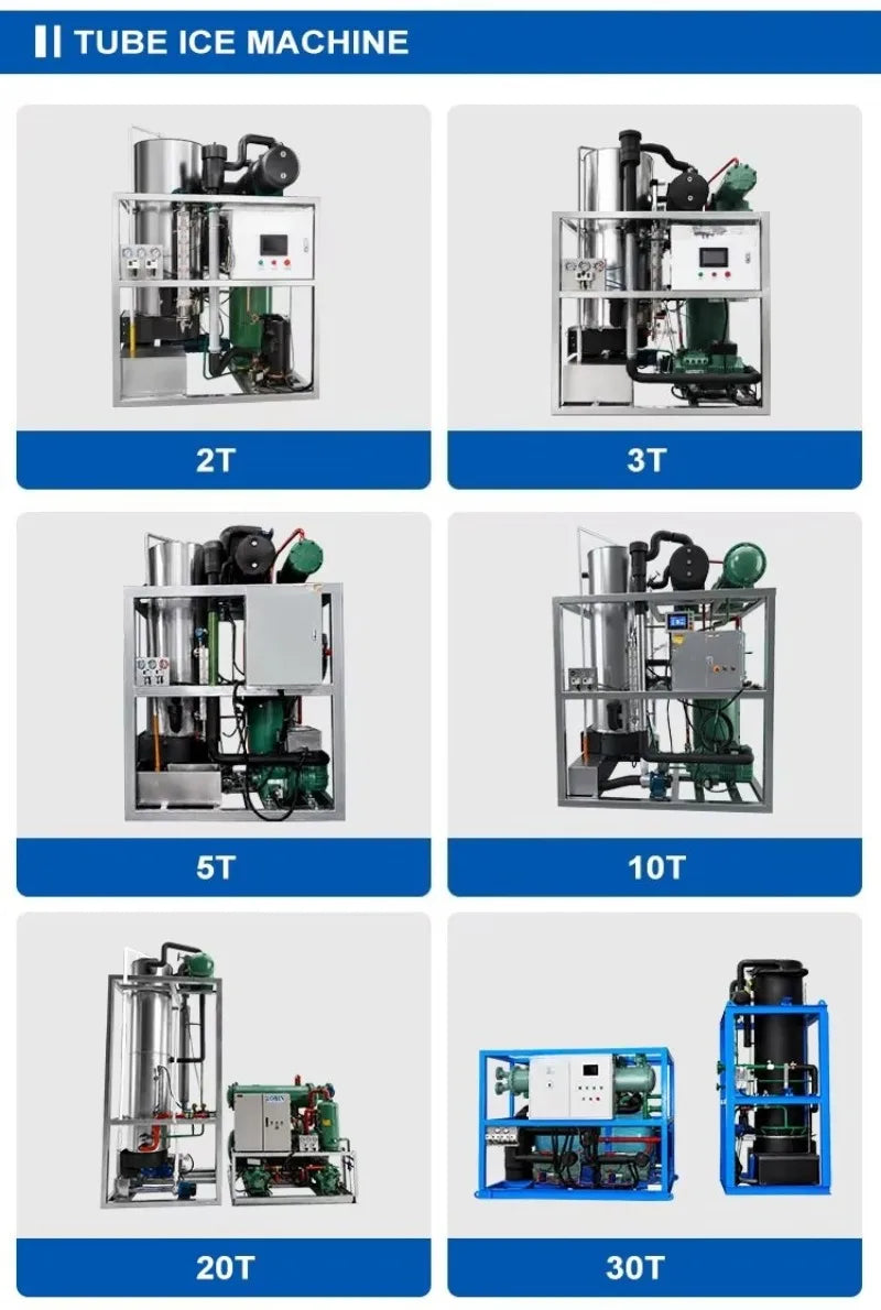 Customized Automatic PLC Controlled Ice Cube Machine 5 Ton/Day Industrial Ice Making Machine for Ice Factory & Beverage Industry