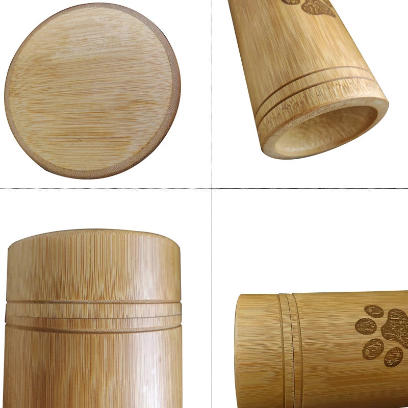 Handmade Bamboo Pet Urns Dog Paw Cat Foot Pattern Cremation Ashes Urn Keepsake Casket Columbarium Urns for Cat Dogs Accessories