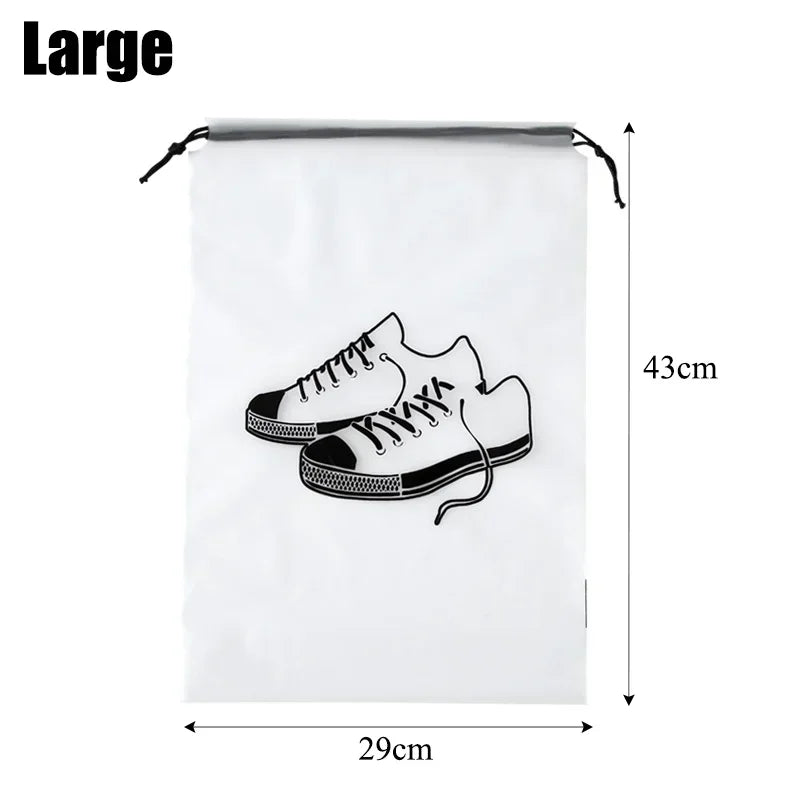 1/5pcs Shoes Storage Bags Travel Portable Clothes Underwear Organizer Transparent Frosted Drawstring Pouch Waterproof Dust-proof
