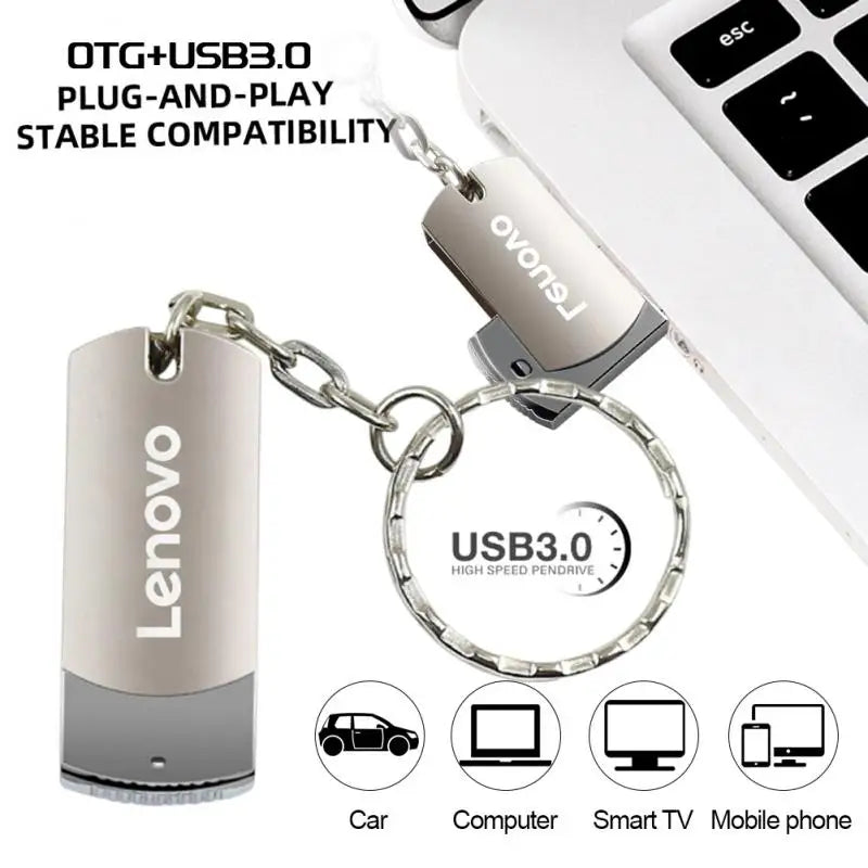 Lenovo Original 16TB USB Flash Drives 2TB USB 3.0 High Speed Metal Pendrive Real Capacity Memory Stick WaterProof U Stick For PC