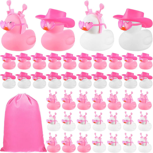 24/48Pcs Valentine's Day Rubber Ducks Mini Valentine's Day Ducks Bath Toys Valentine Party Decorations Holiday Rubber Ducks