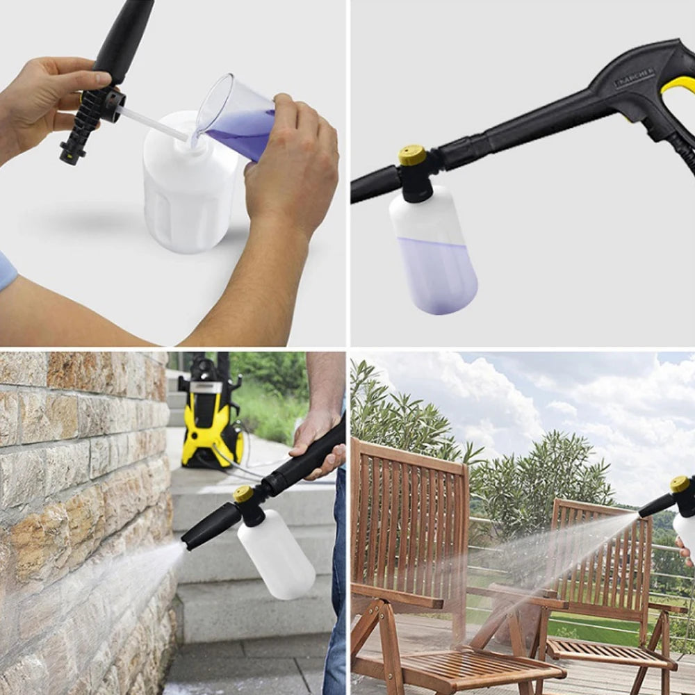 750ML Snow Foam Lance For Karcher K Series/ Lavor Car Pressure Washers Soap Foam Generator With Adjustable Sprayer Nozzle