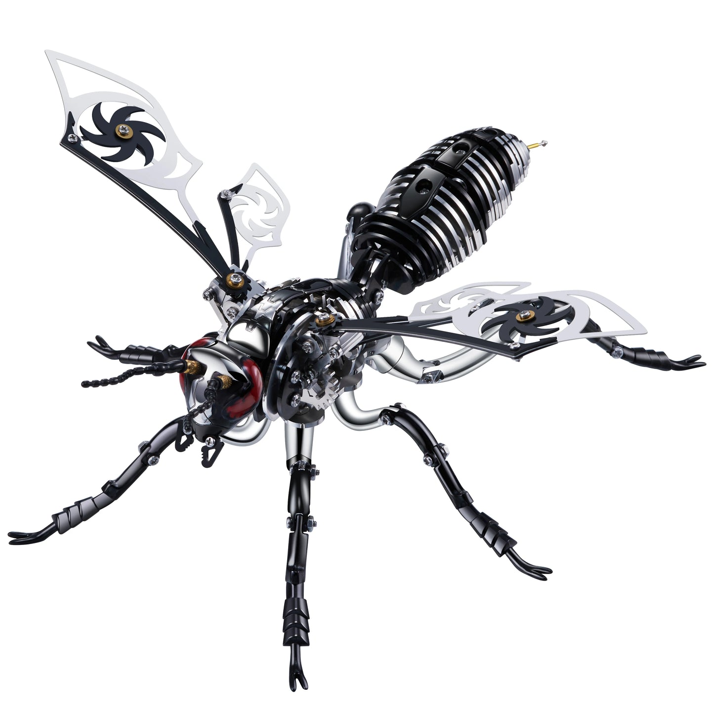 Punk 3D Wasp Stainless Steel Model Adult Assembly Kit Anti-Stress Metal Mechanical Insect Animal Toys Christmas Gift for Kids