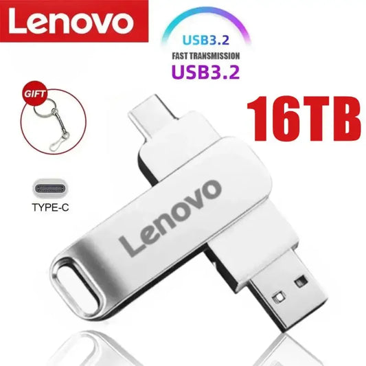 NEW Lenovo USB 3.0 Flash Drive High Speed Pen Drive 16TB Usb 3. 0 Memory Stick 2TB Flash Pendrive 128GB Metal Memoria Usb Disk