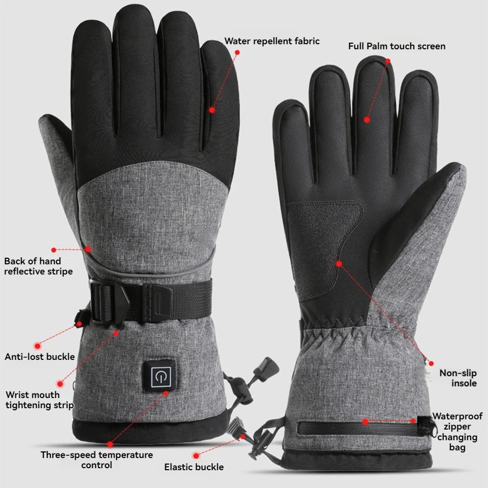 LOOGDEEL Heating Hand Warmer Electric Thermal Gloves Waterproof Snowboard Cycling Motorcycle Bicycle Ski Outdoor Winter Gloves