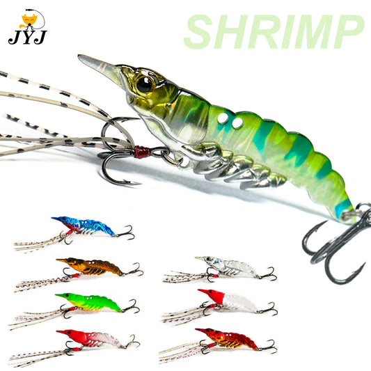 1pc 5g/7g/11g/14g Long throw Shrimp Lures Metal VIB Sinking Wobbler Hooks for Pike Walleye Bass with Accessories Tackle