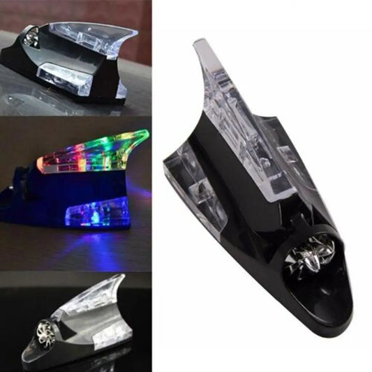 Car Auto Styling Wind And Power Shark Fin Shaped Receiving Antenna LED Warning Flashing Light Lamp