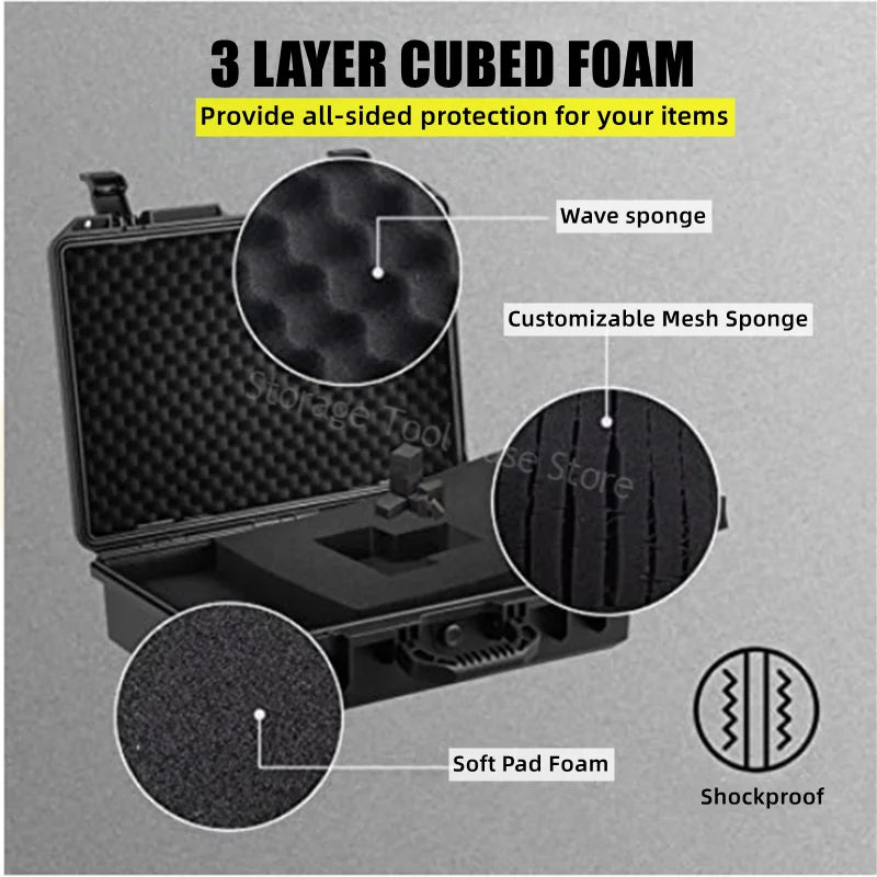 Plastic Tool Box Hard Carry Tool Case Bag Organizer Storage Box Waterproof Equipment Box Safety Instrument Tool Case Suitcase