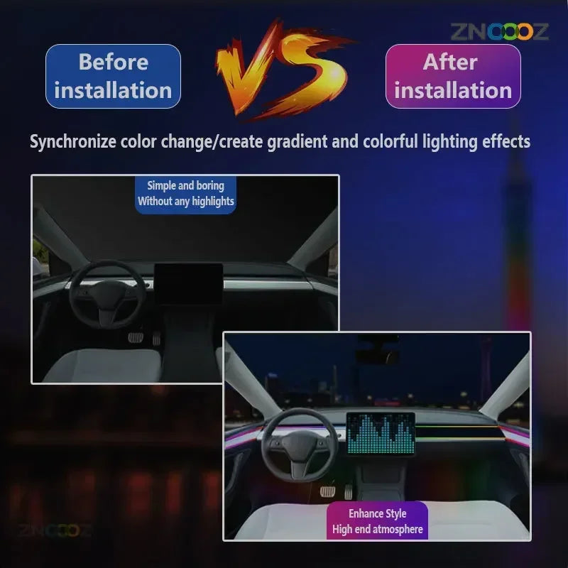 For Kia 64 Color RGB Symphony Car LED  Interior Ambient Light