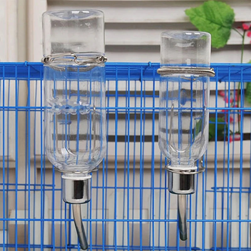 Rabbit Plastic Water Feeder Bottle Hanging Auto Dispenser Drinker Hamster Small Pets Drinking Stainless Steel Head Pipe Fountain