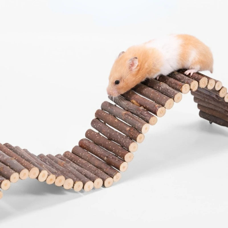 Pet Hamster Apple Branch Wood Fence Landscaping Toy Bendable Deformation Climbing Ladder Cage Decoration Molar Stick Chewing Toy