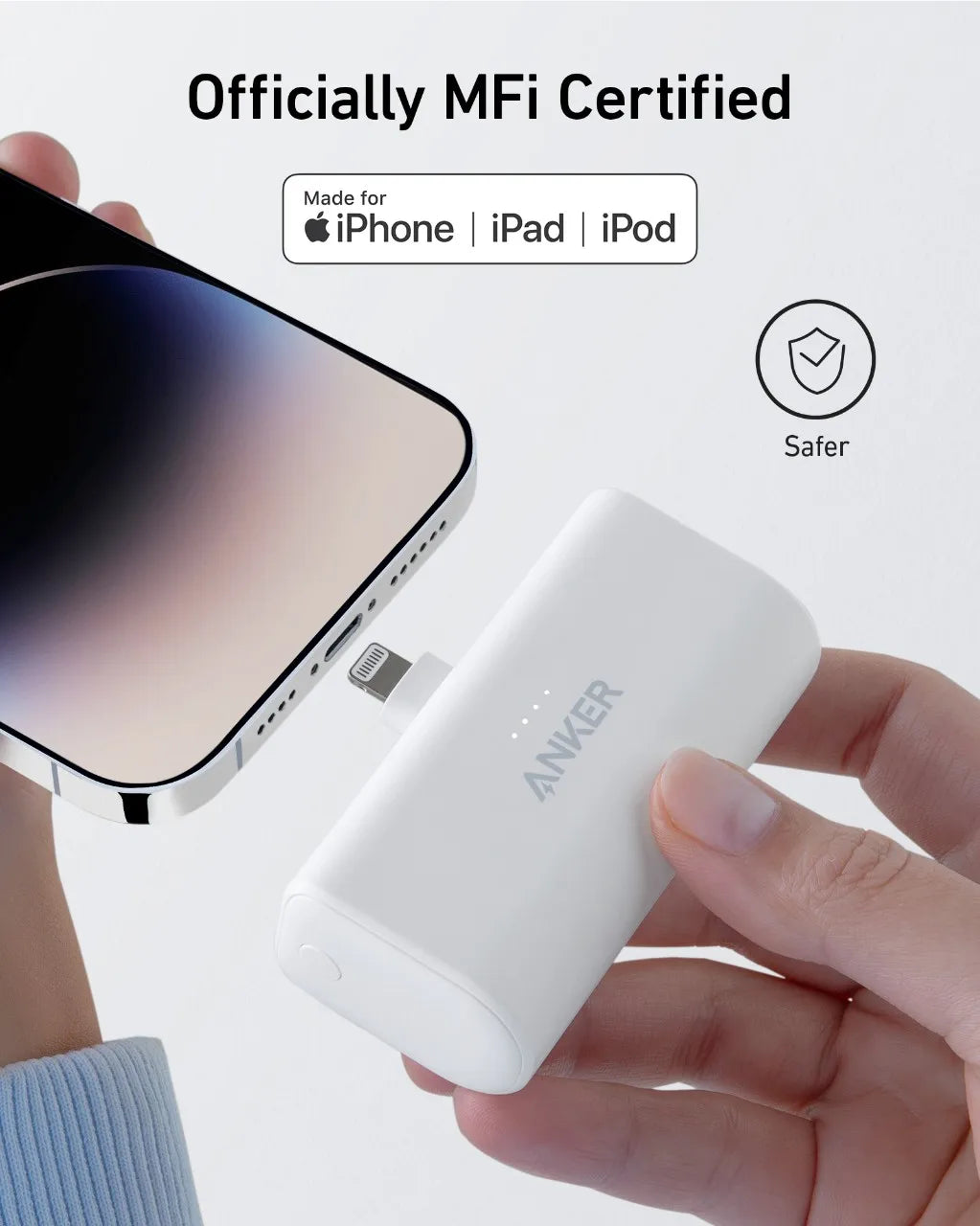 Anker 621 Powerbank 5,000mAh 12W Portable Charger with Built-in Lightning Connector Battery Pack Compatible with iPhone 14