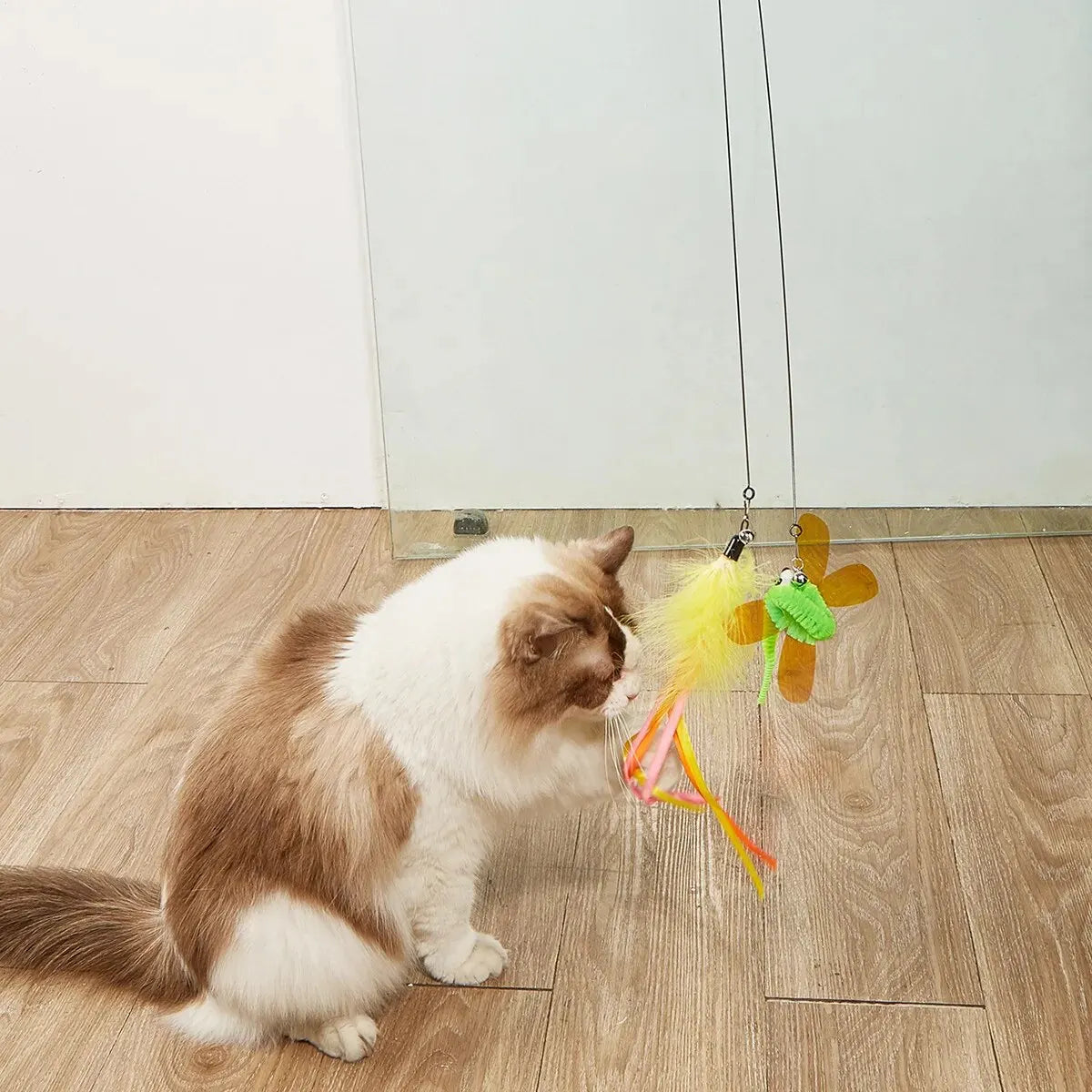 Teaser Wand Toy Suction Cup Feather Interactive Cat Toy Handfree Cat Stick Playing Kitten Playing Wand Pet Supplies Get Bored