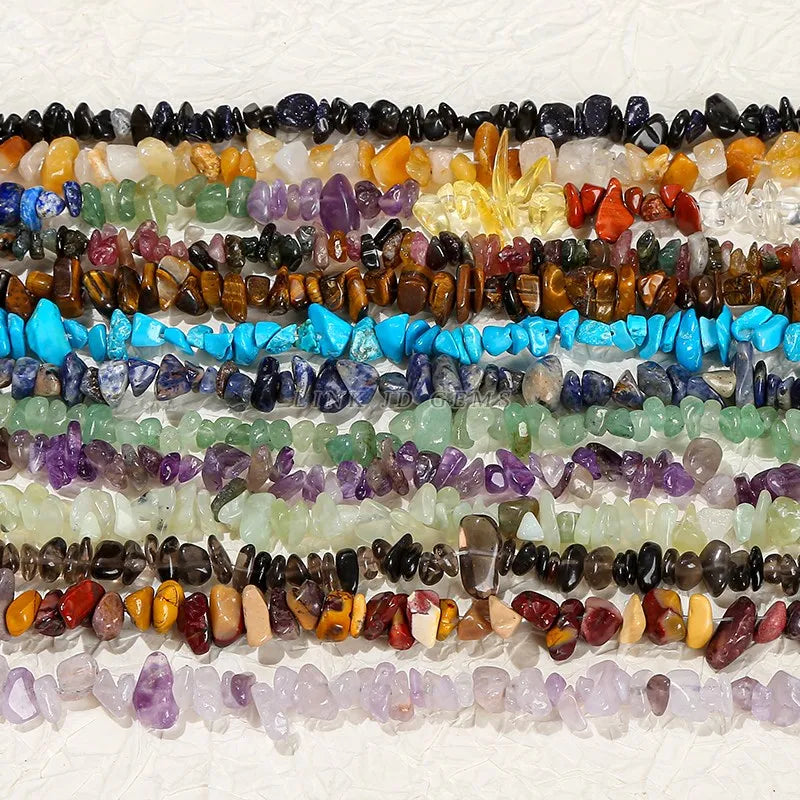 5-8mm Natutal Stone Irregular Quartz Amethyst Gravel Beads Freeform Chip Tiger Eye For Jewelry Making Diy Bracelet Necklace 15"