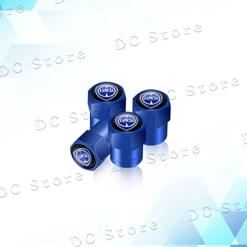 4Pcs Car Decor Metal Emblem Wheel Tire Valve Stem Caps Tyre Air Dust Cover For Lancia Logo Delta 3 Musa Ypsilon Phedra Voyage
