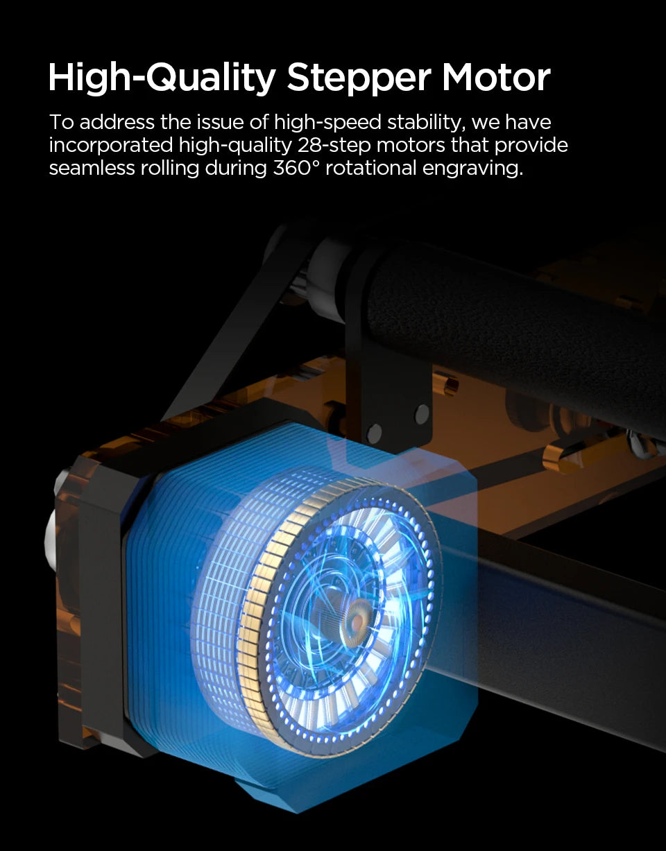 ACMER M3 Rotary Roller for 95% Laser Engraver Y-axis 360° Rotating 6-164mm Engraving Diameter Ideal for Cylindrical Objects