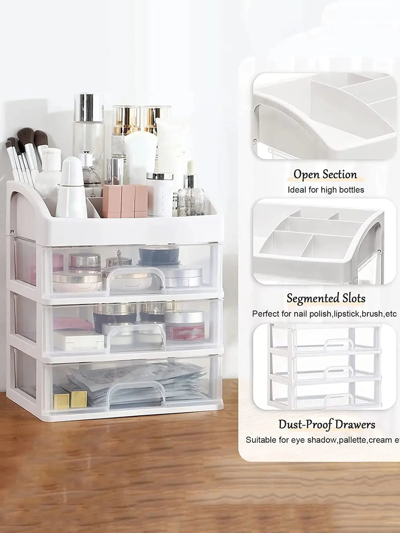 Makeup Storage Boxes Jewelry Containers Cosmetics Cases Brush Holder Organizers Drawers Plastic Large Capacity Storages Rack