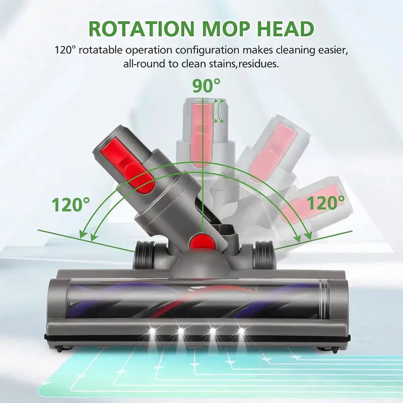 Roller Brush Head Replacement for Dyson V7 V8 V10 V11 V15 Cordless Vacuum Cleaner Quick-Release Motorhead with LED Headlight