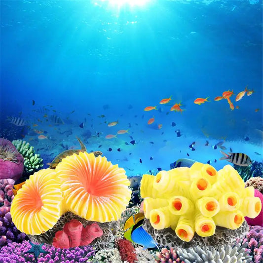 Fish Tank Resin Decorative Coral Color Aquarium Simulated Coral Aquarium Accessories Ornaments Eight Melon Fish Ornaments