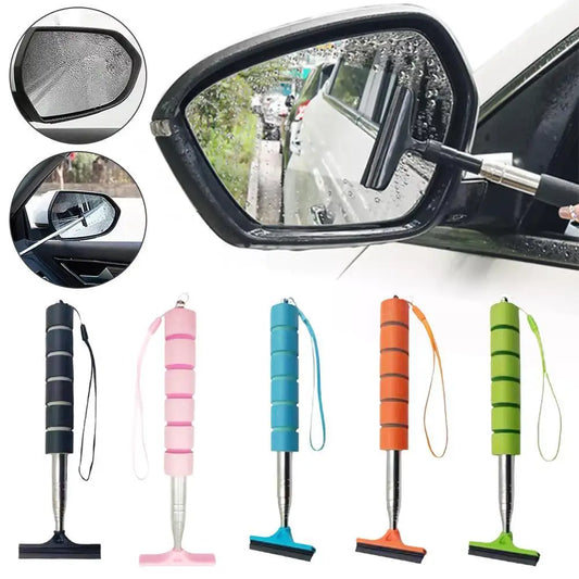 Water Wiper Plate Glass Cleaner Scraper Extendable Handle For Car Mirror Rainy Glass Window Cleaning Bathroom Kitchen Tool