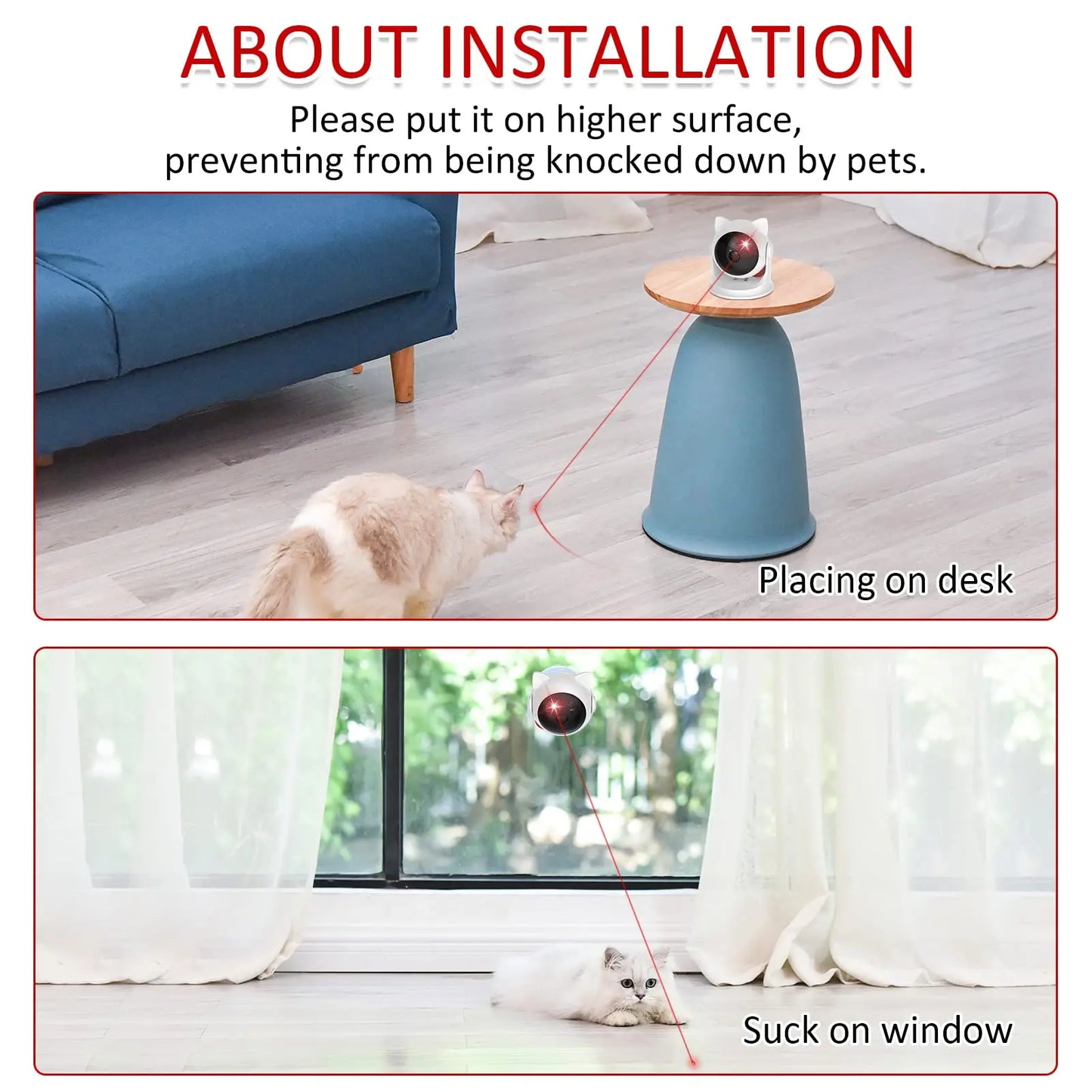 Automatic Laser Cat Toys Interactive Smart Robot Puppy Dog Kitten Electric Teaser Toy Rechargeable Cat Laser Toy Pet Supplies