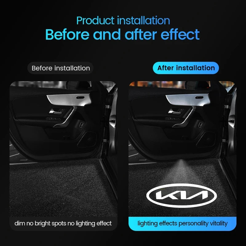 Led HD Car Door Logo Welcome Light Projector Lamps Accessories For KIA EV6 Stinger RIO Sorento Picanto Ceed Borrego Syros K4 K5
