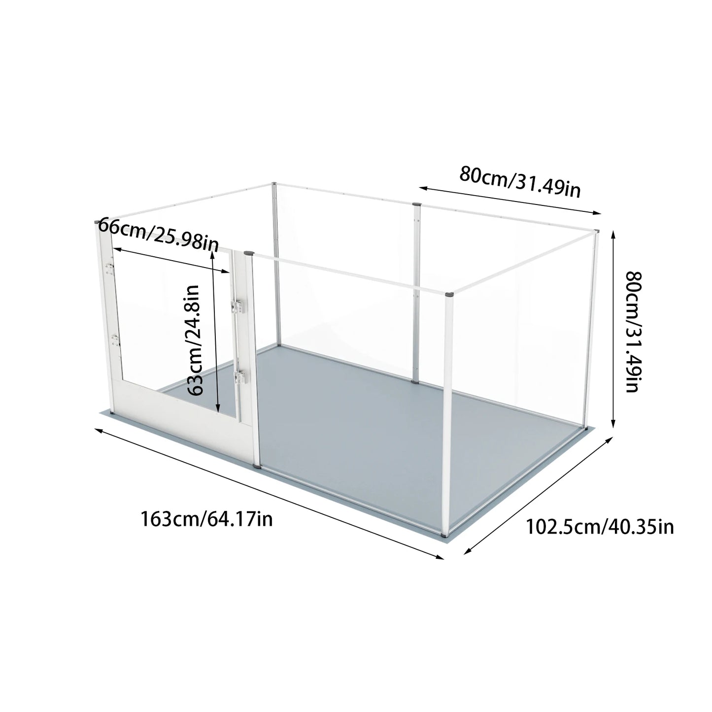 6 Panels Large Acrylic Dog Playpen Fence for Indoor Heavy Duty Pet Kennels Crate Whelping Box with Waterproof Mat