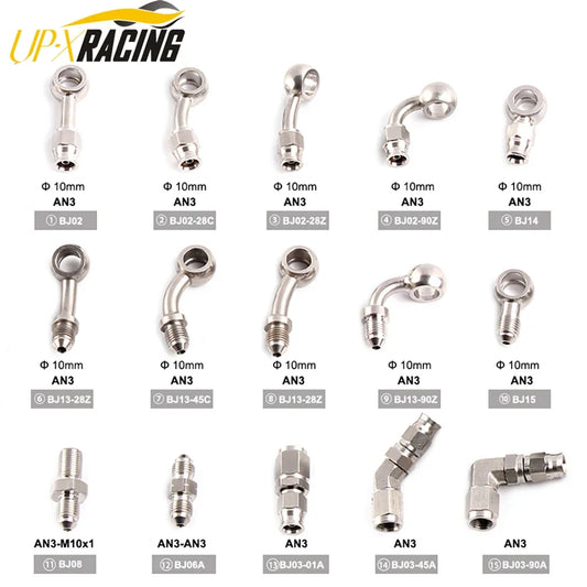 1PC Stainless Steel AN3 to AN -3 Straight Brake Swivel Hose Ends Car Fitting