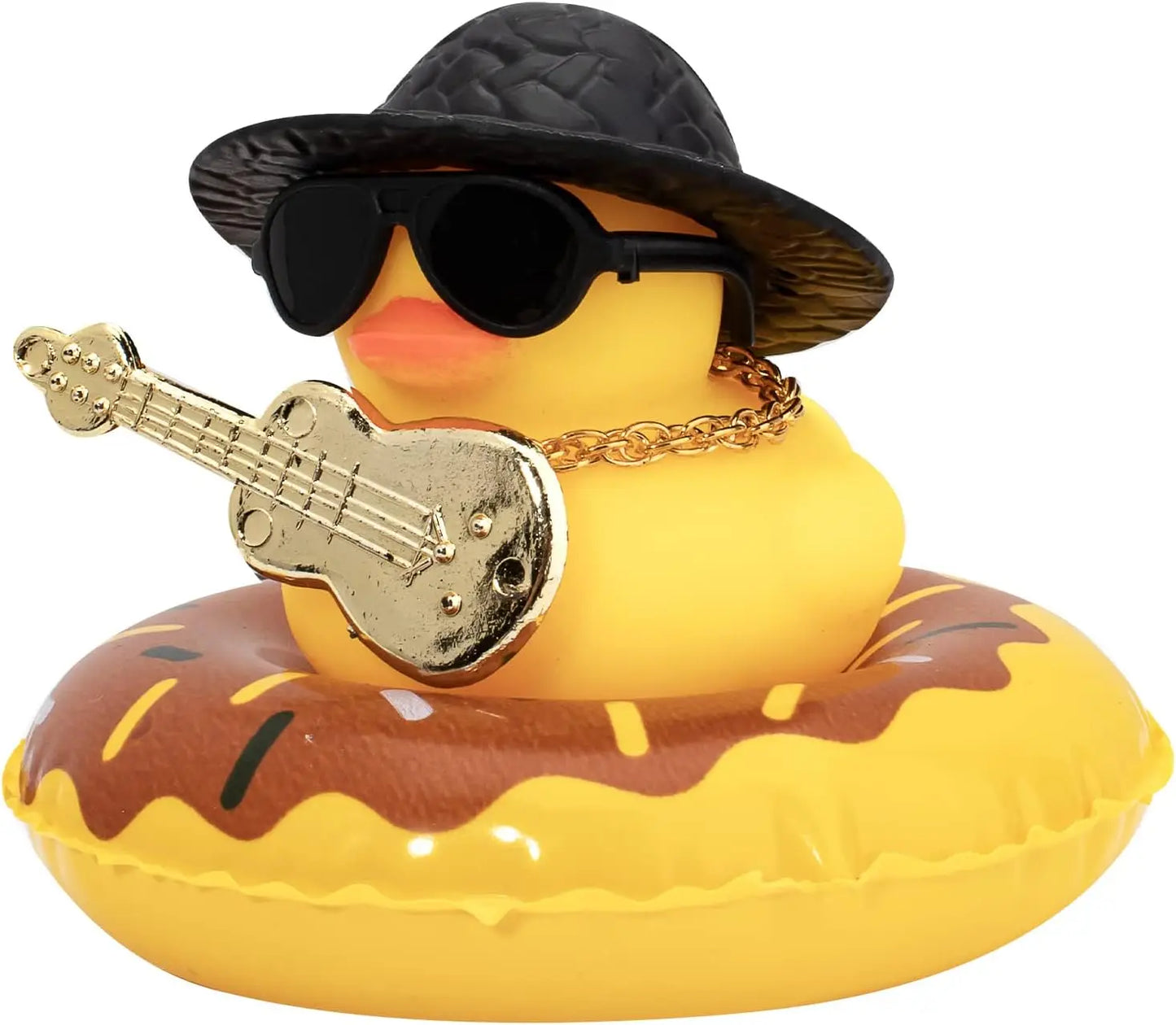 Rubber Duck Dashboard Decorations Camera Duck Car Accessories for Car Ornament with Mini Hat Swim Ring Necklace and Sunglasses