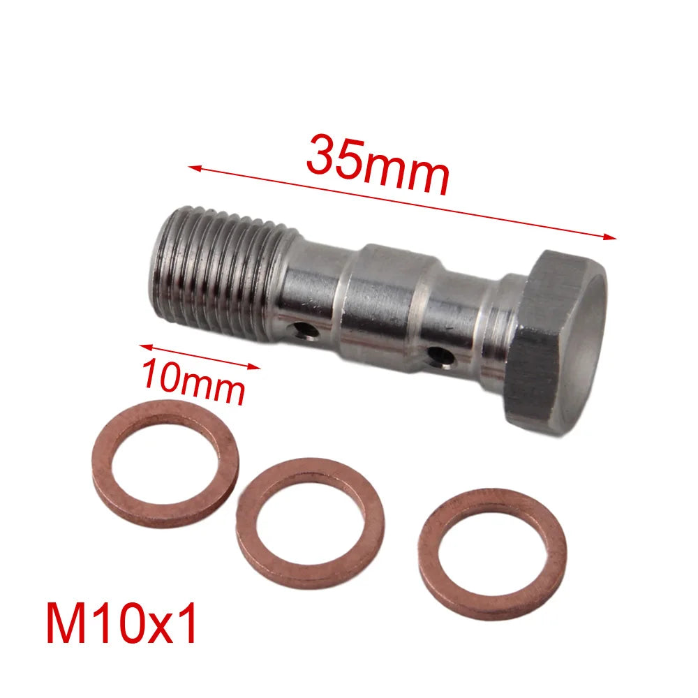 AN3 Motorcycle Motor Bike Hydraulic Brake Oil Hose Line Banjo Fitting m10x1 stainless Steel 10mm